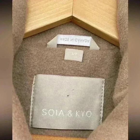 SOIA & KYO TRENCH WOOL COAT SIZE SMALL - Picture 6 of 12